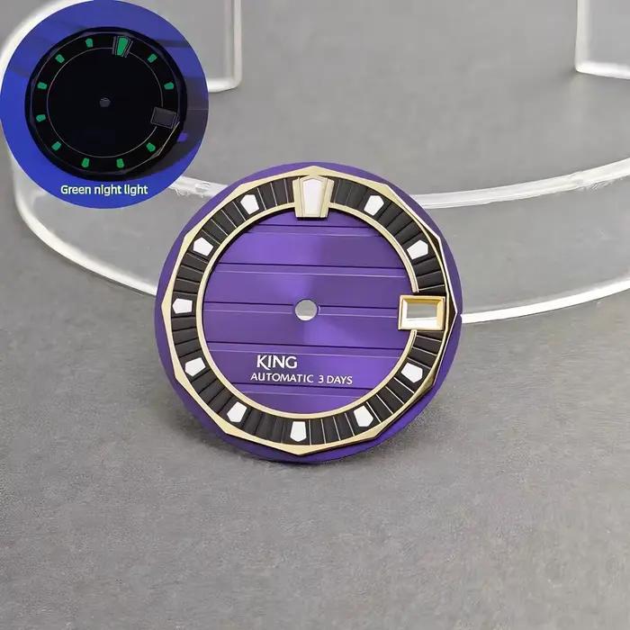 Cadran Vanac S Vert Lumineux Pour King Seiko Mod Visage De Montre Compatible Avec Mouvements Nh35 Nh36 Occasions Formelles Informelles