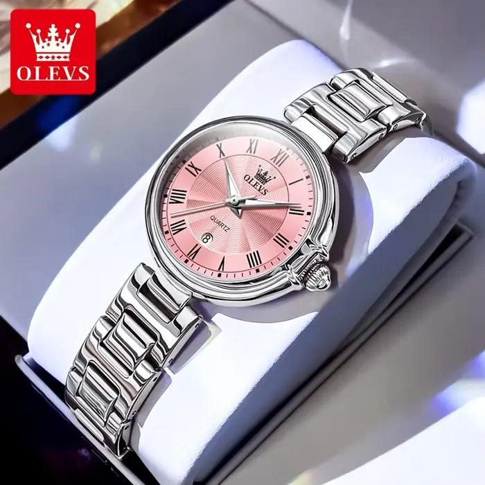 OLEVS montres pour femmes élégant mode or Rose Original montre-bracelet à Quartz étanche lumineux Date montre pour dame tendance décontracté