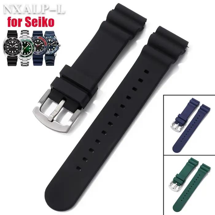 Bracelet de montre en silicone pour hommes Seiko No.5 SKX007 SKX009 SRP777J1 Prospex Bracelet de plongée étanche sportif pour activités nautiques et quotidiennes
