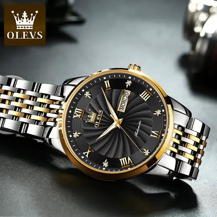 Montre OLEVS pour Hommes Automatique Mécanique Bracelet Acier Élégante Occasions Spéciales