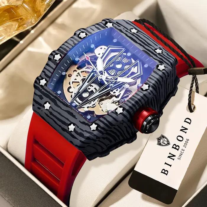Montres mécaniques squelette BINBOND pour hommes