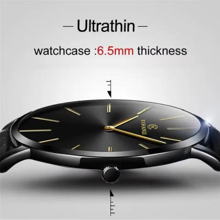 Montre JBAILI en acier inoxydable avec bracelet en cuir pour homme élégant occasions spéciales affaires soirées
