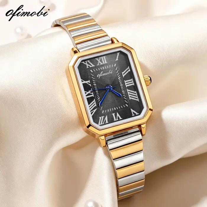 Montre à quartz rectangulaire élégante vintage pour femme