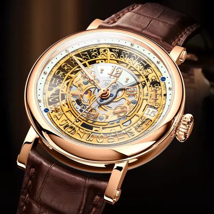 BORMAN montre mécanique automatique pour hommes de luxe suisse saphir cristal 50M étanche lumineux double squelette conception BM3901