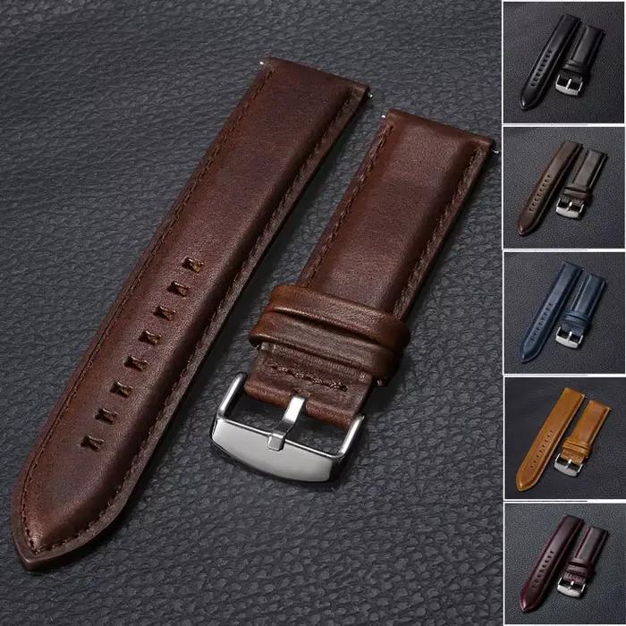 Bracelet de montre Vintage à dégagement rapide en cuir de vache