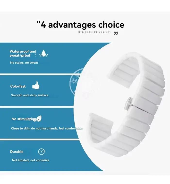 Bracelet de montre en céramique blanche