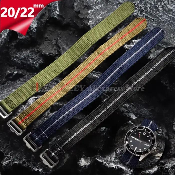 Bracelet de montre en Nylon 20mm 22mm pour Tudor pour Seiko
