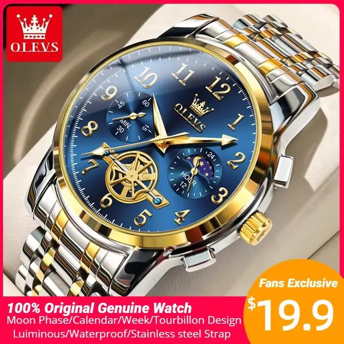 Montre-bracelet à quartz en acier inoxydable pour homme