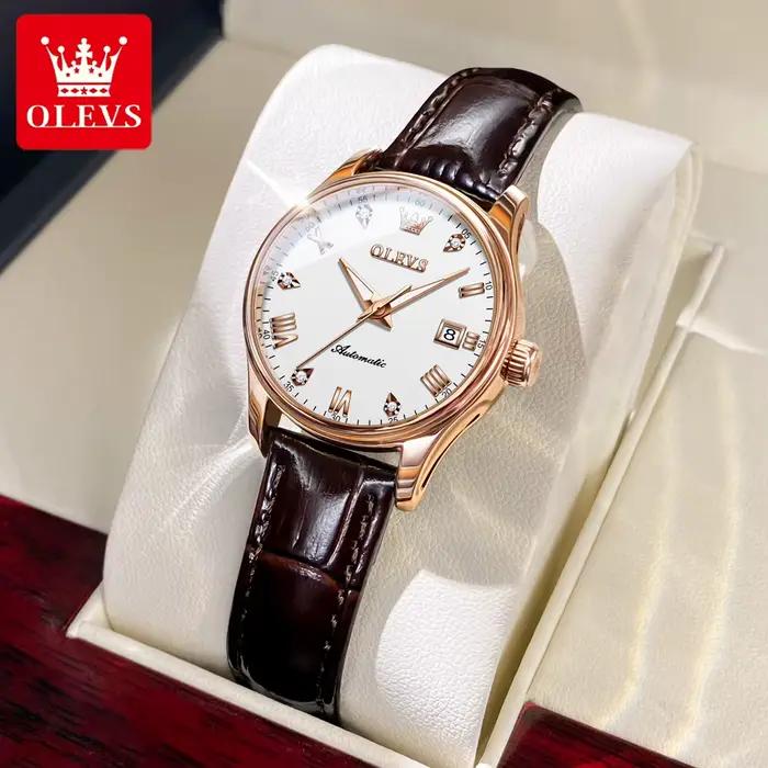 Montre Luxe Femme Olevs Bronzé Casio Quartz Bracelet Automatique Casual Mode Occasionnels Spéciaux