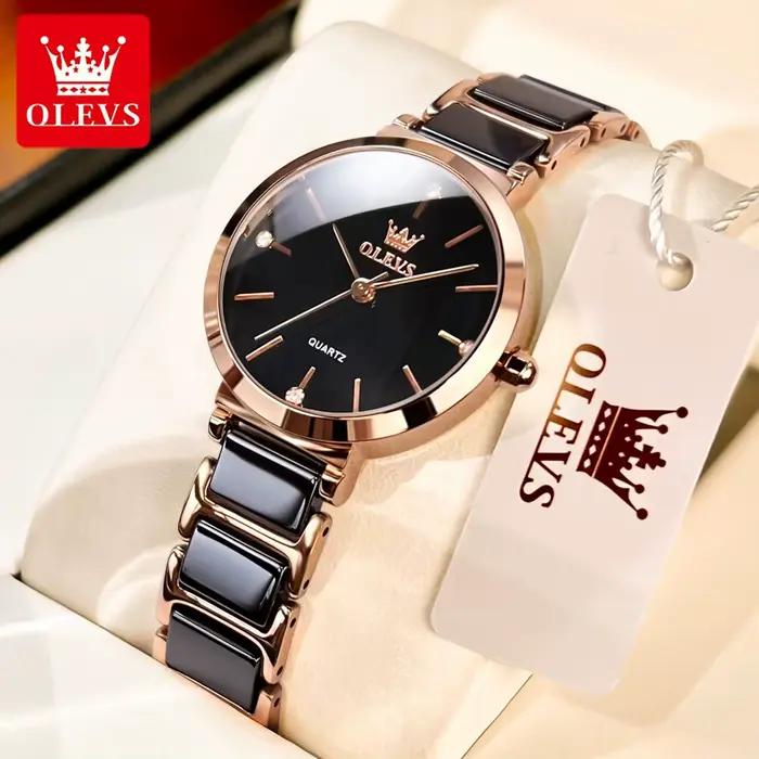 Montre-bracelet de luxe en or rose pour femme