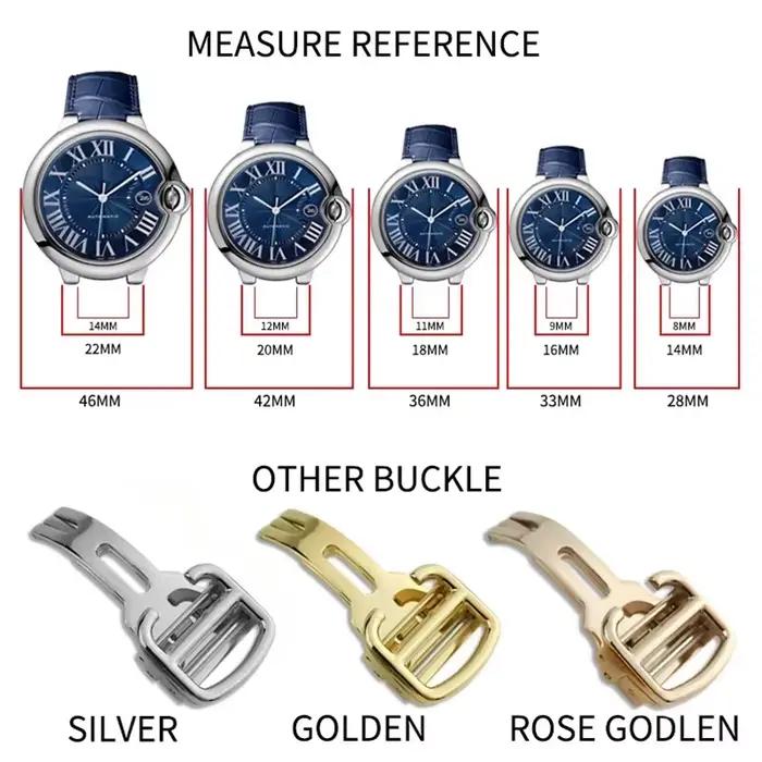14mm 16mm 18mm 20mm 22mm bracelet de montre en cuir véritable pour Cartier bleu ballon bracelet de montre motif Crocodile bracelet de montre outils