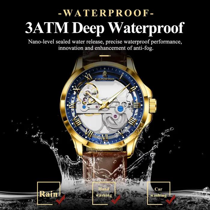 Montre Homme Automatique CAREKISO de Luxe en Cuir