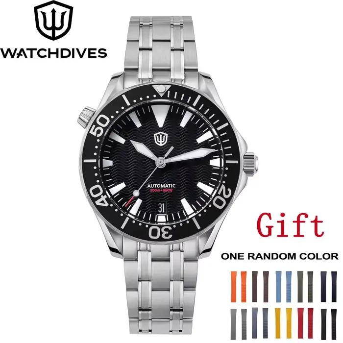 Watchdives 39mm montre WD007ST NTTD NH35 mouvement automatique bombé saphir C3 montres lumineuses 200M étanche hommes