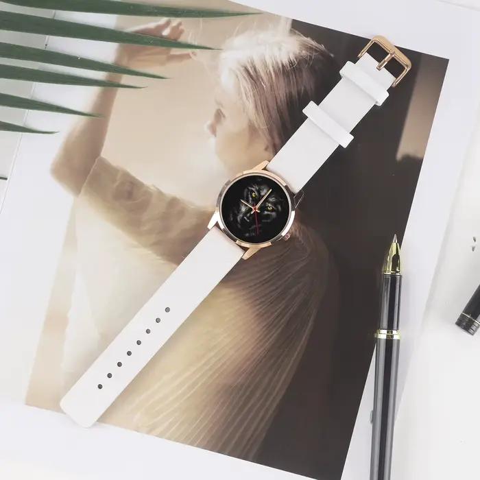 Montre à quartz loup noir pour femme