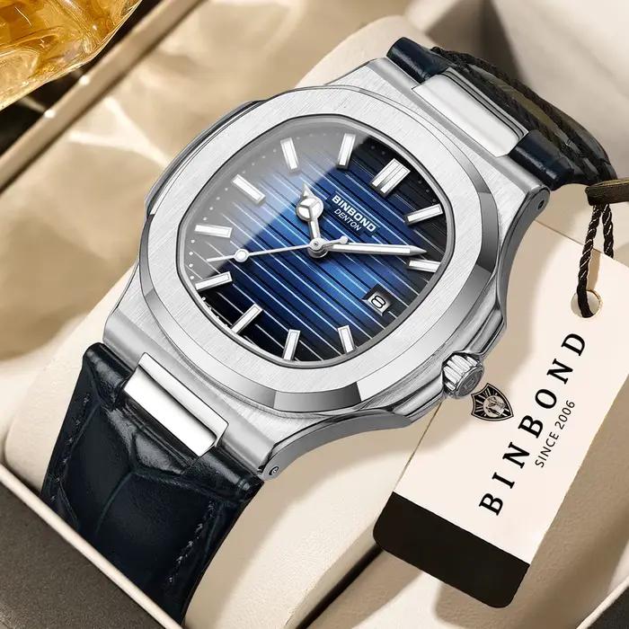 Montres-bracelets à quartz précises BINBOND pour hommes