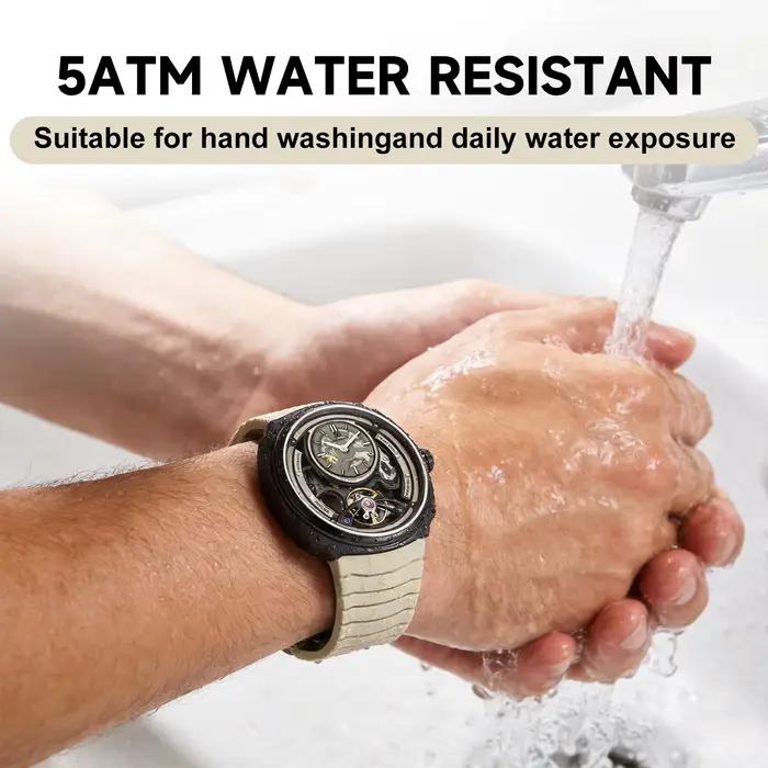 Montre automatique pour homme de haute qualité DANIEL GORMAN avec bracelet en silicone sport élégant
