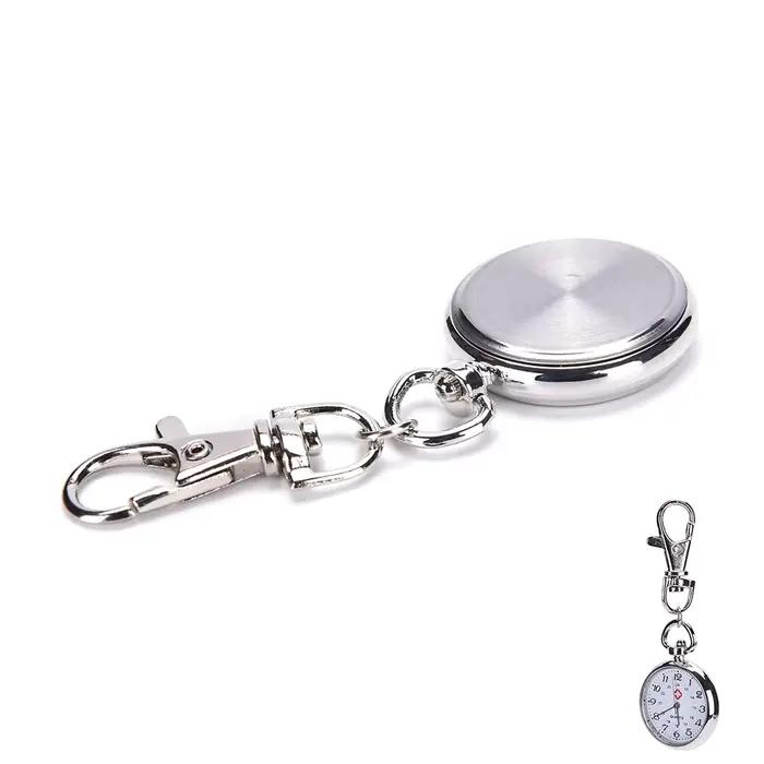 Montre de poche en acier inoxydable Velishy élégante avec chaîne pour homme et femme occasions diverses