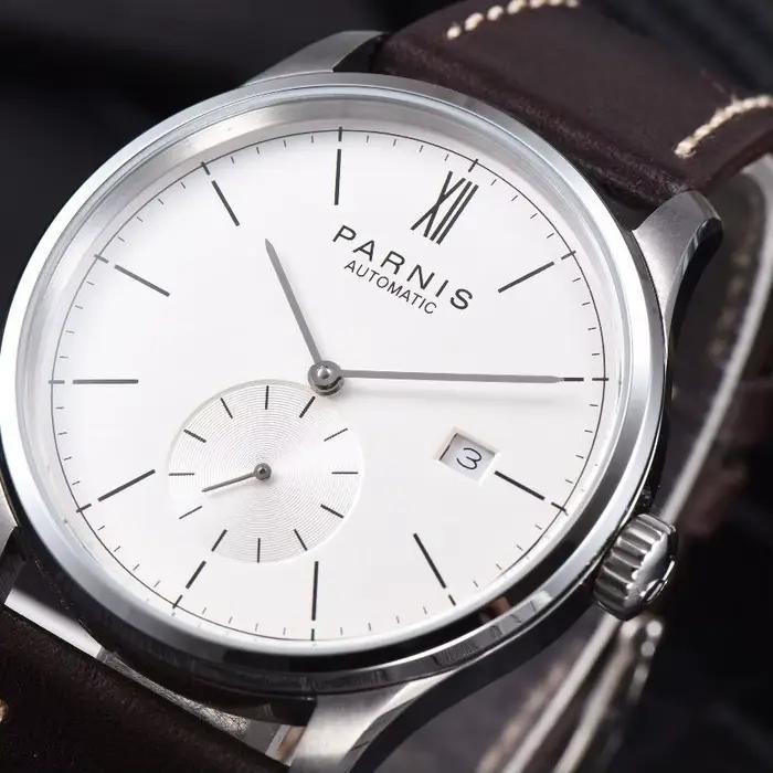 Parnis montres mécaniques montre minimaliste pour hommes montre-bracelet de luxe étanche automatique hombre Relogio Masculino calendrier 2025