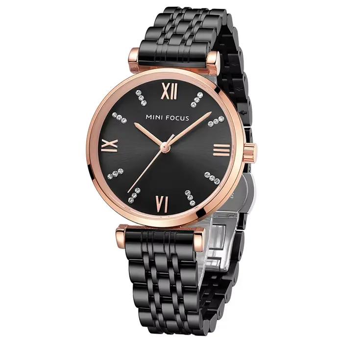 Montre de Luxe à Cadran Diamants pour Femme Bracelet en Acier Inoxydable Bleu Étanche Haute Qualité Montres à Quartz Occasions Spéciales