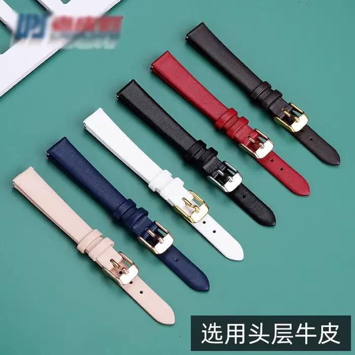 Bracelet de montre en cuir véritable pour femmes, élégant et polyvalent pour diverses occasions et styles