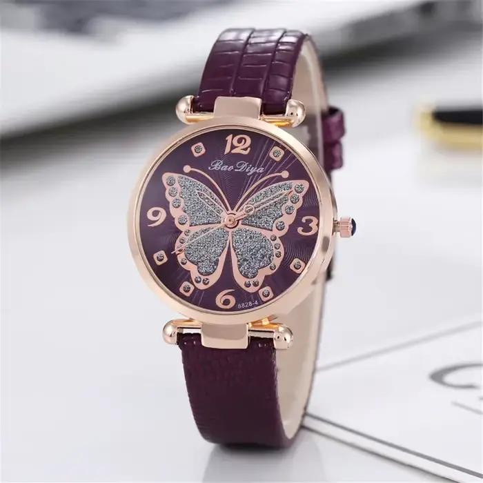 Montre à Quartz à pointeur rond décontracté