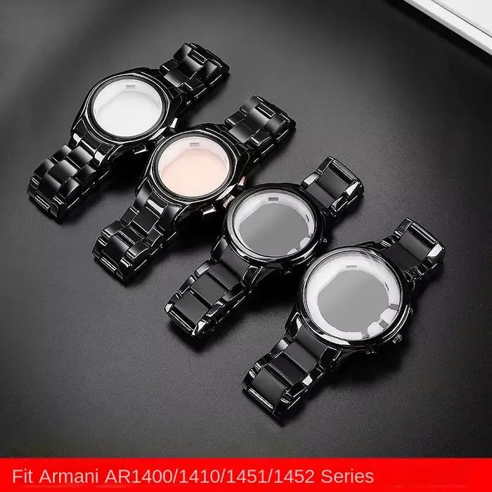 Bracelet en céramique unisexe pour montres Armani AR1451 AR1452 AR1400 AR1410 AR1421 AR1440 avec boucle repliable et 7 couleurs disponibles pour homme et femme
