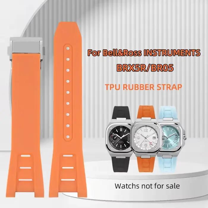 Nouveau Bracelet Ruuber en TPU pour Bell Ross INSTRUMENTS BRX5/BR05
