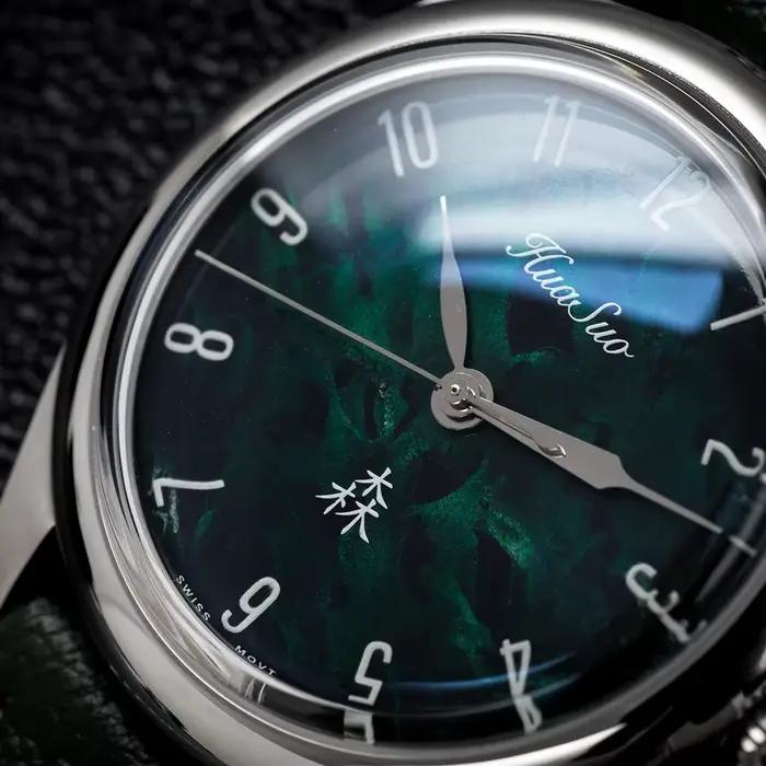 HUASUO 38mm cadran en laque fait à la main montres de luxe haut de gamme pour hommes mouvement automatique
