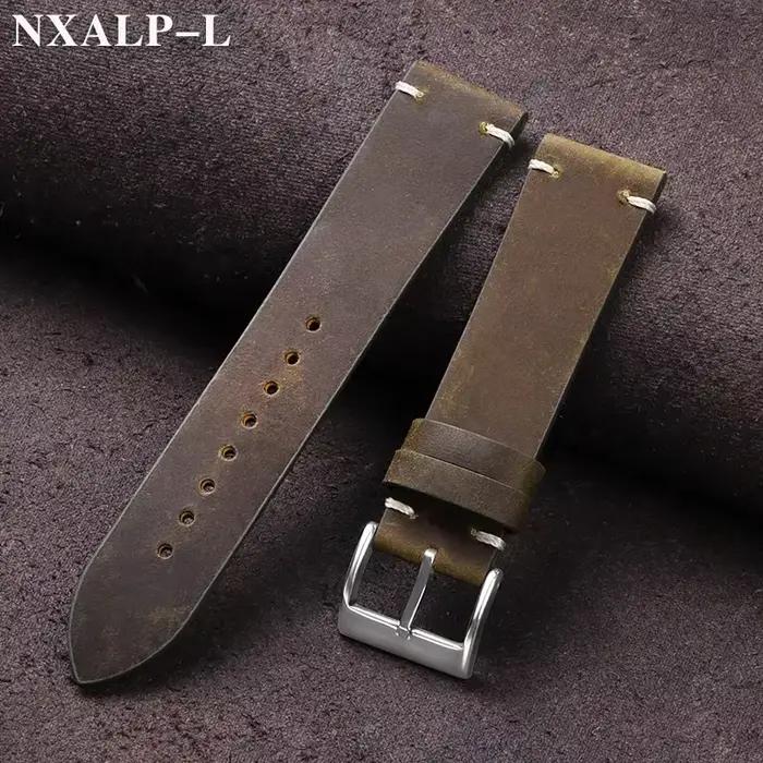 Bracelet de montre en cuir de cire d'huile Vintage 18mm 20mm 21mm 22mm