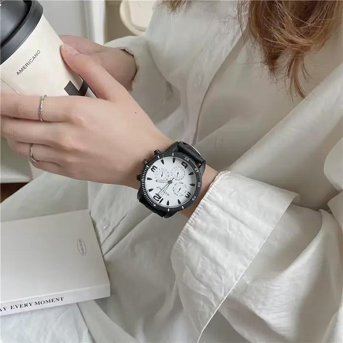 Montre-bracelet à quartz à grand cadran pour homme