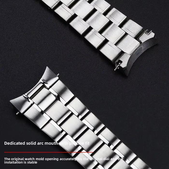 Pour Tag Heuer Carrera 22mm métal extrémité incurvée Bracelet de montre solide en acier inoxydable