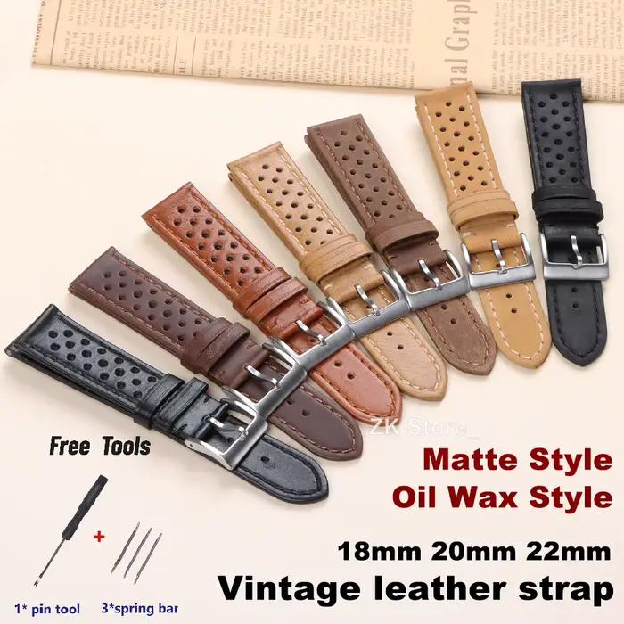 Bracelet de montre en cuir de vachette respirant pour homme et femme bandes connectées Tag Heuer SeATM accessoires universels styles élégants et durables occasions spéciales