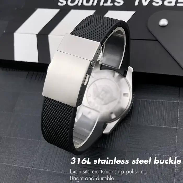 Bracelet de montre en caoutchouc et silicone pour Longines Conquest HydroConquest L3 boucle pliante largeur 19mm 20mm 22mm noir étanche pour homme femmes occasions spéciales