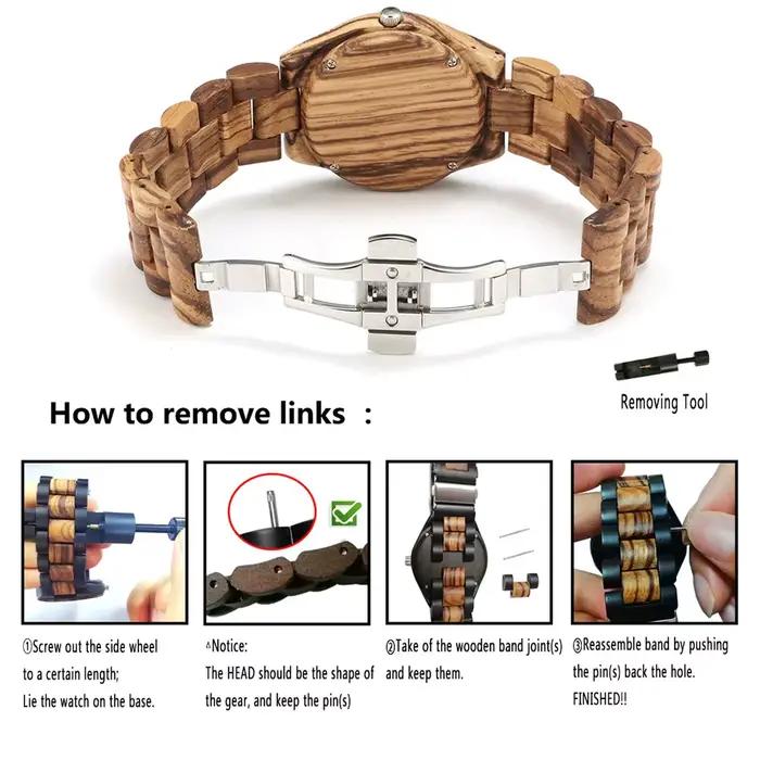 Montre-bracelet en bois pour femme