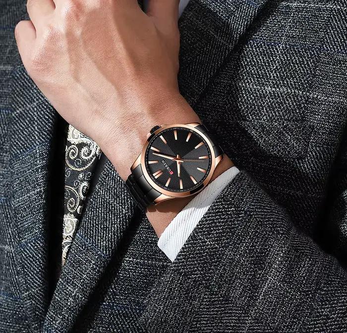 Montre homme Curren Quartz résistante à l'eau pour homme élégante et robuste pour les occasions quotidiennes et sportives