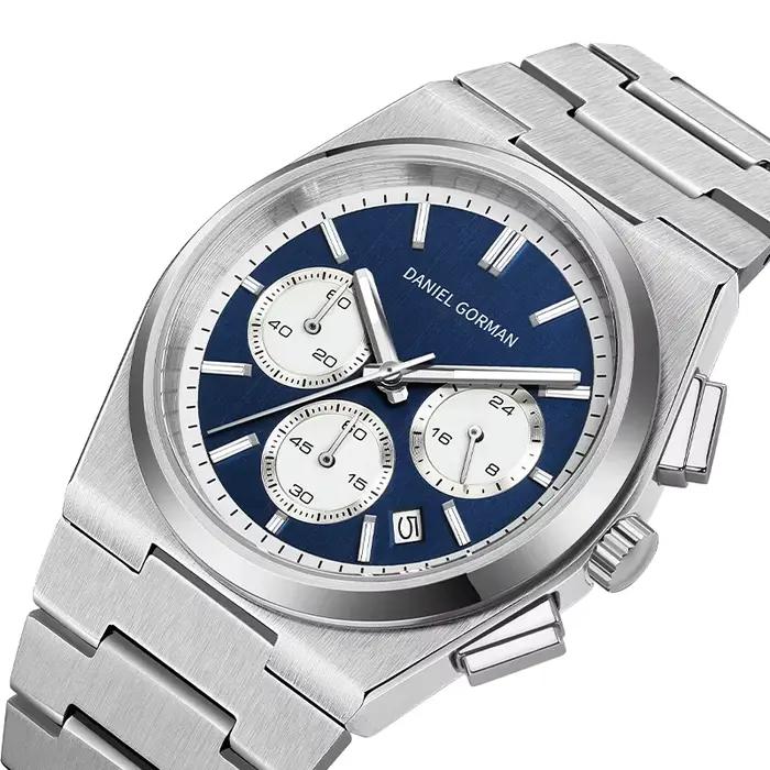 Daniel Gorman montre à quartz de luxe pour hommes en acier inoxydable 5ATM montre-bracelet multifonctionnelle étanche avec lumineux et calendrier 2026