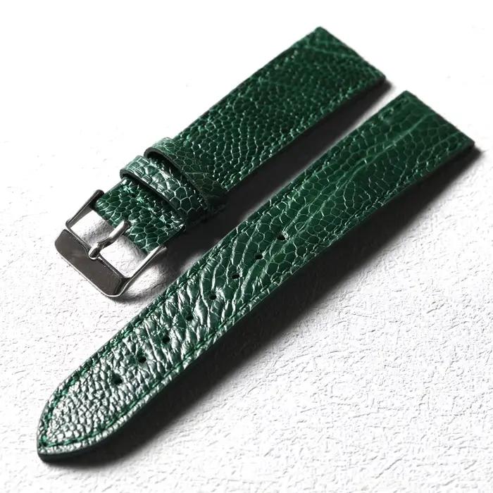 Bracelet de montre en cuir véritable de pied d'autruche fait à la main