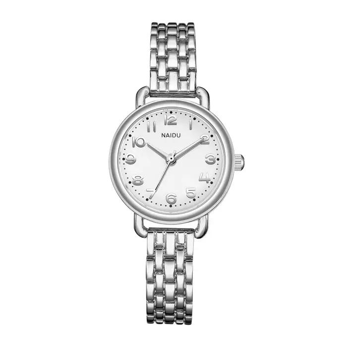 Petite montre à quartz pour femme avec bracelet en acier