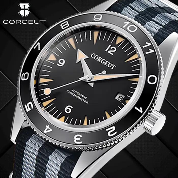 CORGEUT 41mm hommes d'affaires montre de luxe NH35 automatique mécanique verre saphir