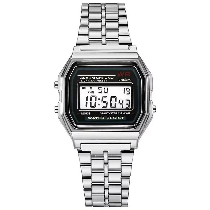 Montre rétro de luxe à affichage numérique