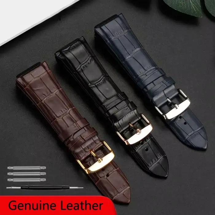 Bracelet de montre en cuir véritable pour montre traditionnelle avec fermoir en acier largeur 22mm pour femmes occasions spéciales