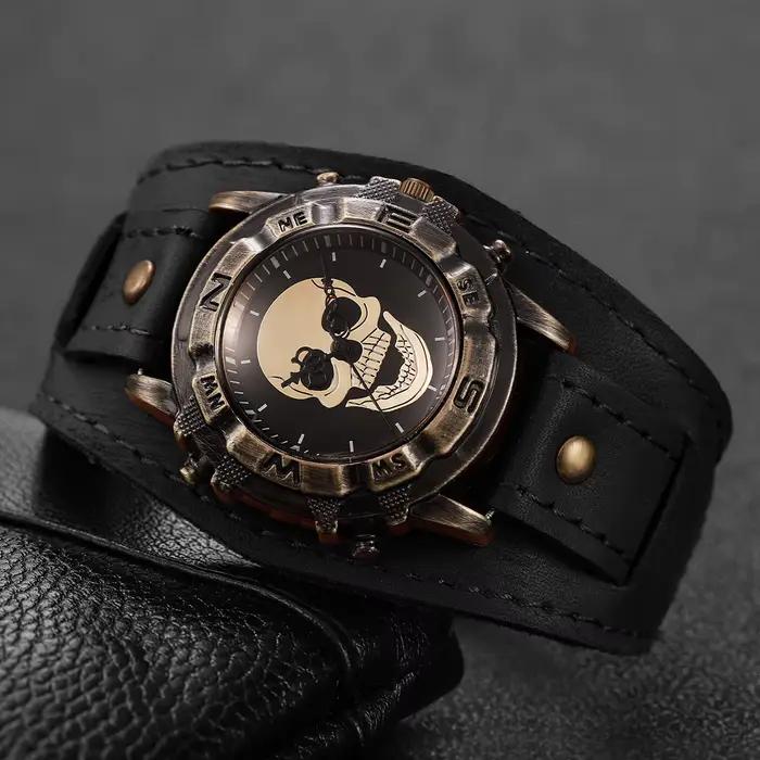 Montre vintage pour homme avec cadran large