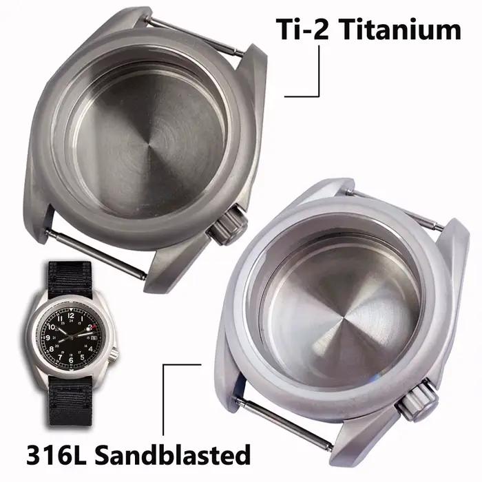 Boîtier de montre en titane sablé 40mm compatible avec mouvements NH35A NH36A NH38 ETA2824 PT5000 ST2130 SW200 étanche 20ATM pour homme femme occasions spéciales