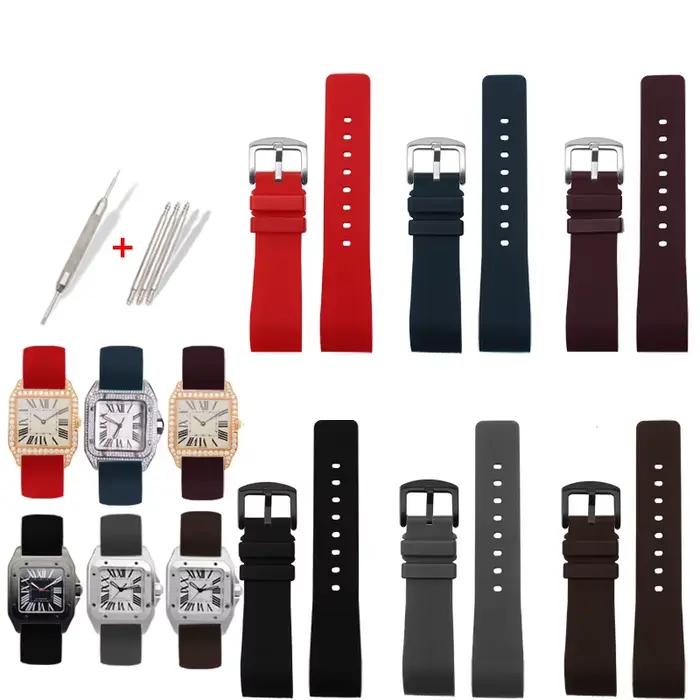 Bracelet de montre pour Cartier Sandoz Santos 100 W20073X8 W20106X8 W 2020008