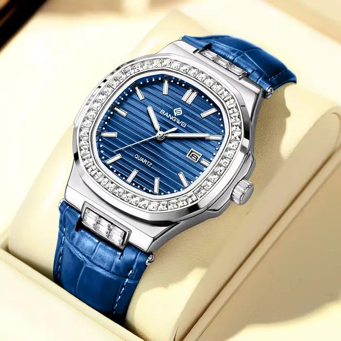Montres Bangwei Luxe pour Hommes et Femmes Montres Bracelets à Quartz Lumineuses Étanches Occasions Spéciales