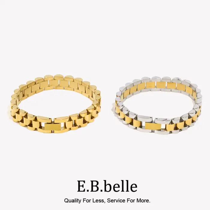 E.B.belle 2026 Nouveaux bracelets de montre en acier inoxydable couleur or et argent