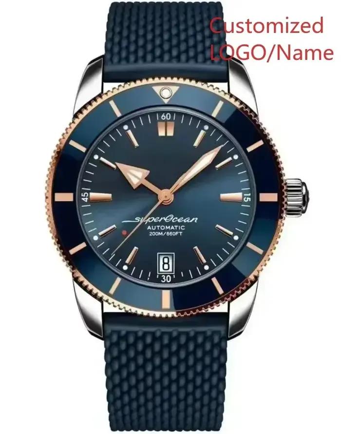Montre Superocean personnalisée homme avec mouvement automatique résistance à l'eau 3 bars design luxe occasions spéciales sportives