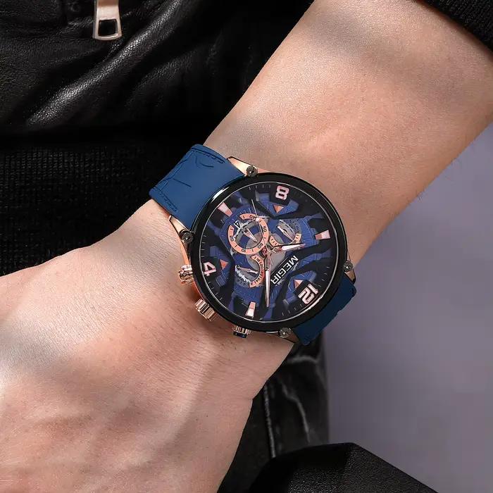 Montre MEGIR 2222 vert olive bleu marine
