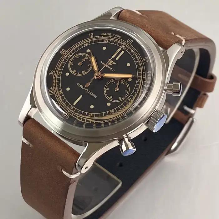 Tandorio – montre Vintage à Quartz noir pour hommes