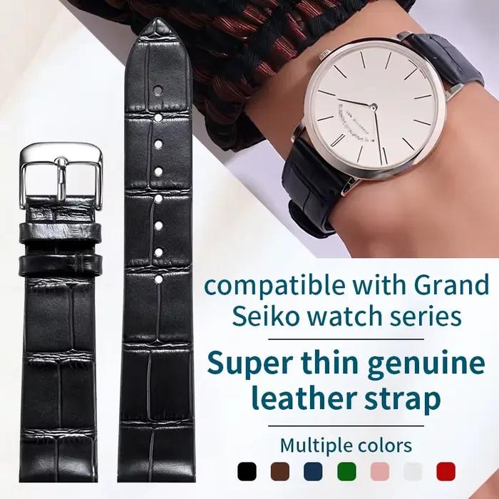 Compatible avec le bracelet de montre en cuir véritable Grand Seiko Elegance Collection